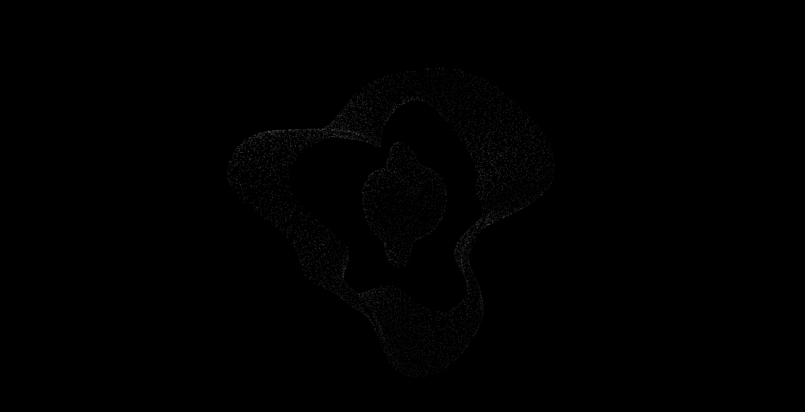 A pleated point-cloud membrane around a small core